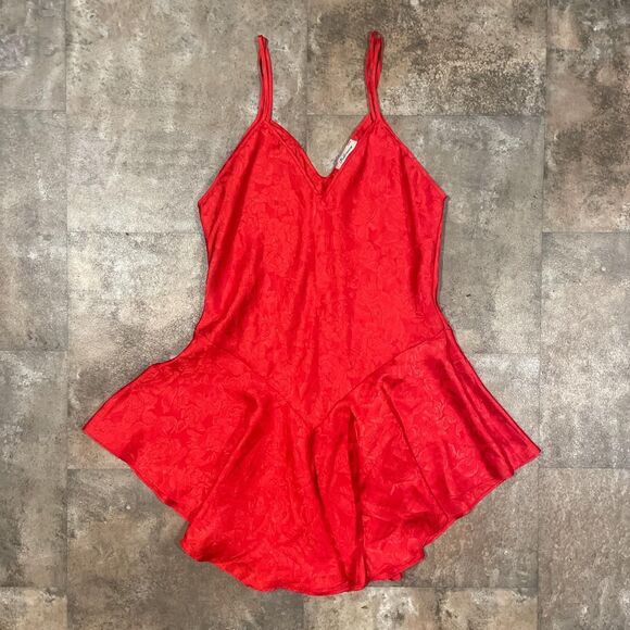 American Vintage Dresses & Skirts - vintage 90s pollinaise red princess cut slip dress made in usa size large